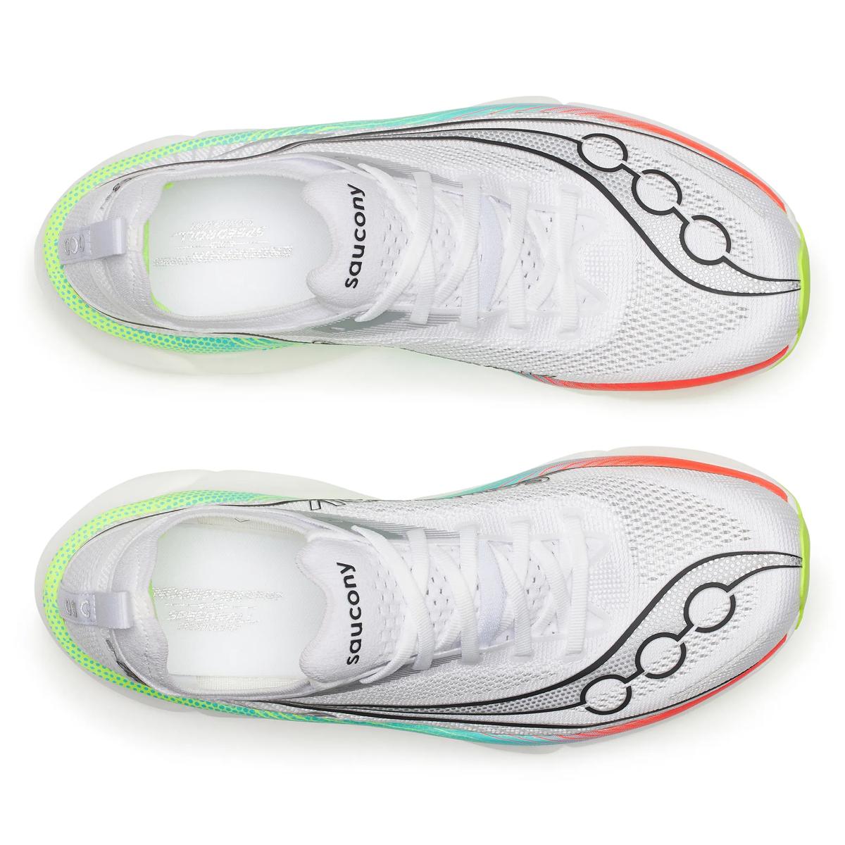 Saucony Endorphin Elite 3. White upper. White midsole. Top view.