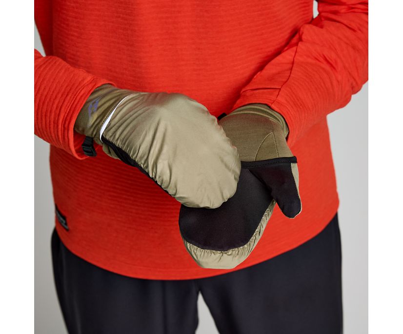 Unisex Saucony Solstice Convertible Mitt. Tan/Brown.