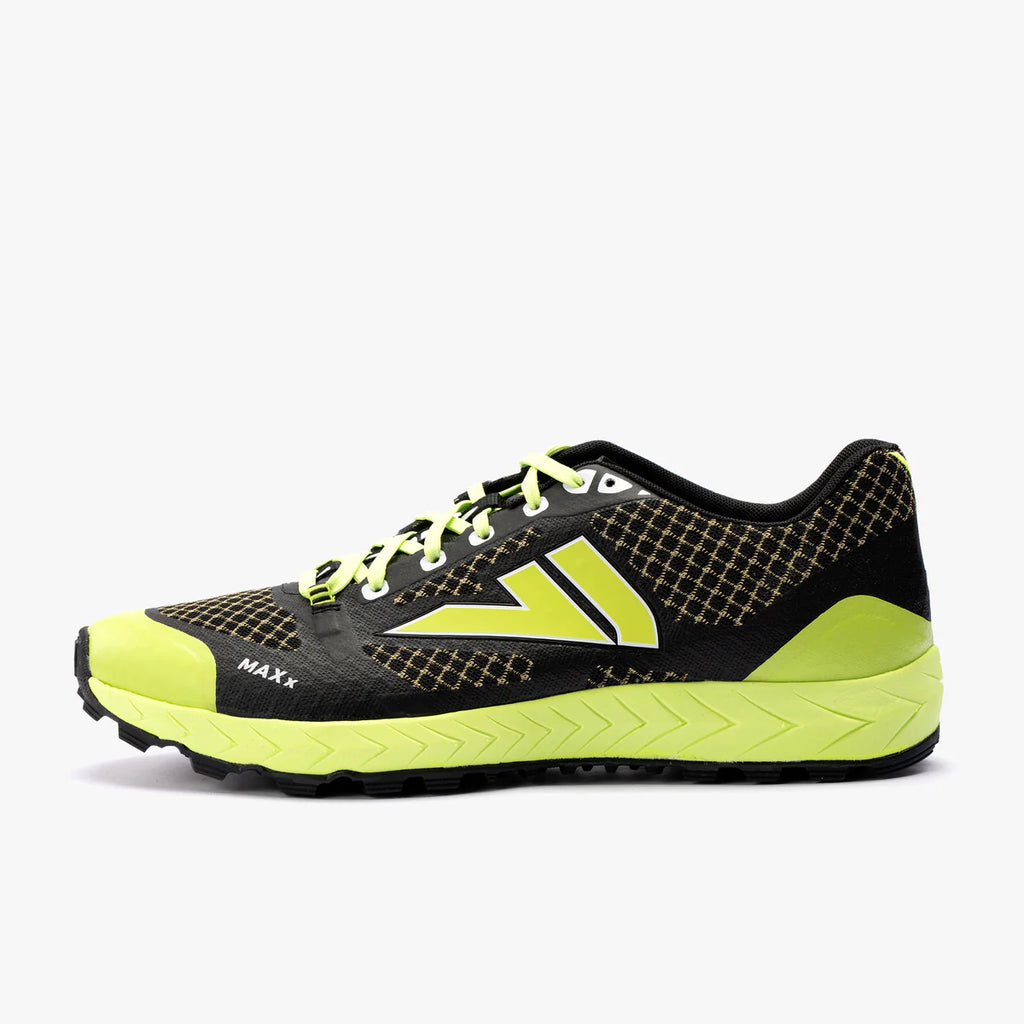 Men's VJ Maxx. Black upper. Yellow midsole. Lateral view.