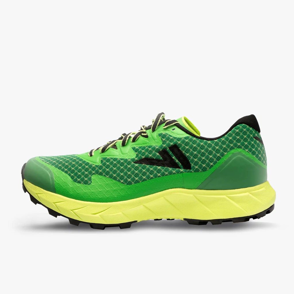 Men's VJ Ultra 2. Green upper. Yellow midsole. Lateral view.