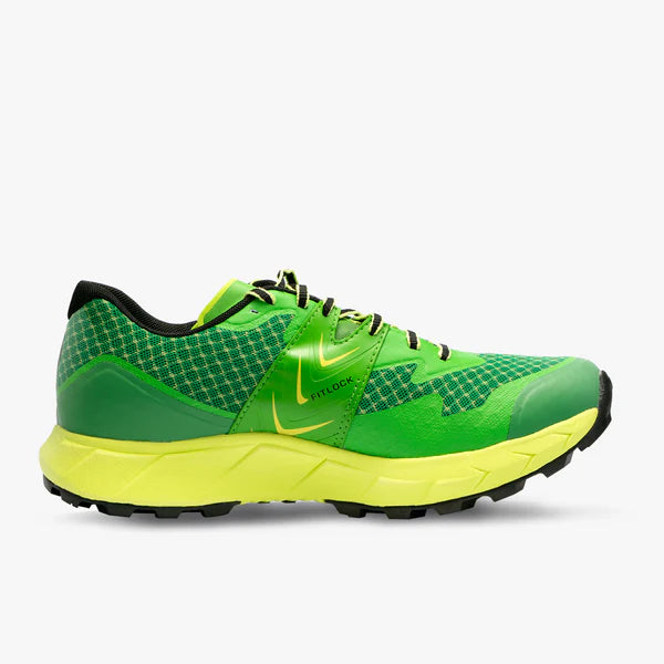 Men's VJ Ultra 2. Green upper. Yellow midsole. Medial view.