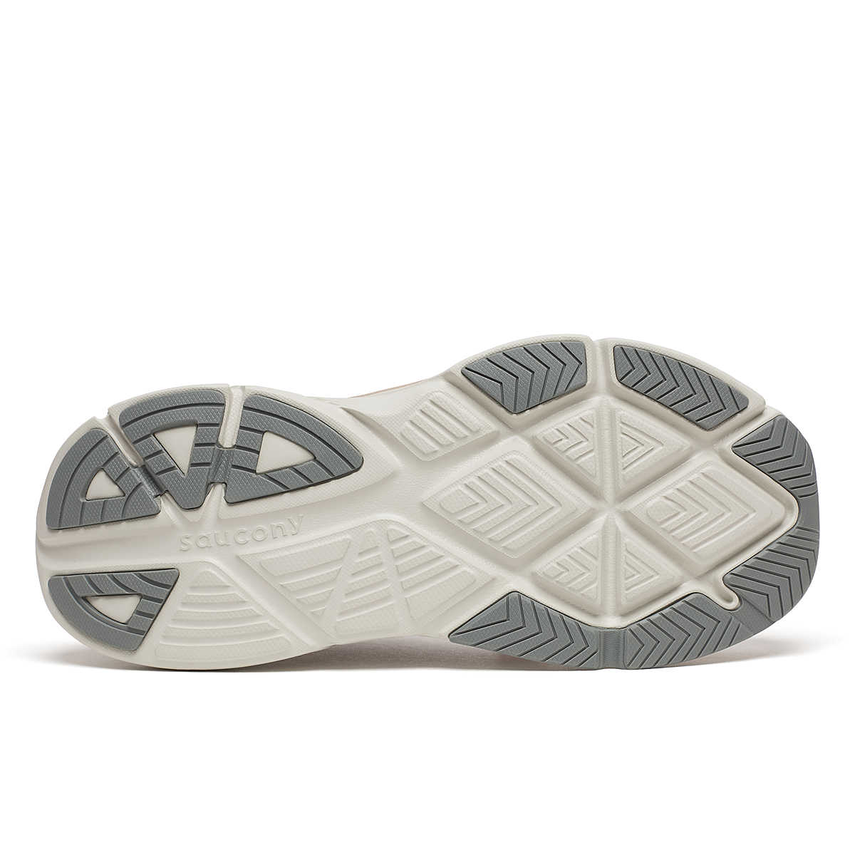 Women's Saucony Guide 18. Oat/Quartz. Outsole view.