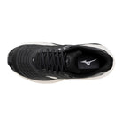 Women's Mizuno Wave Horizon 8 in Black/White, top view.