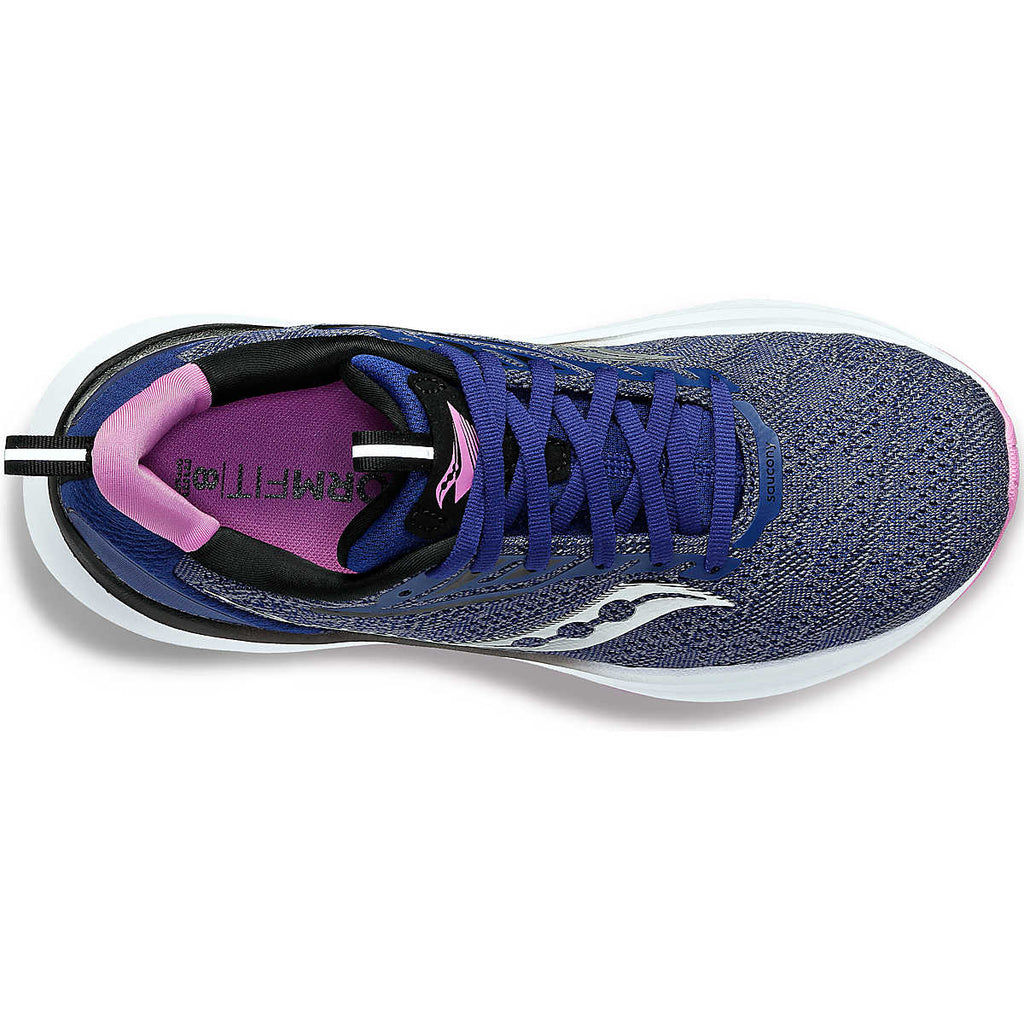 Women's Saucony Echelon 9. Blue/Grey upper. White midsole. Top view.