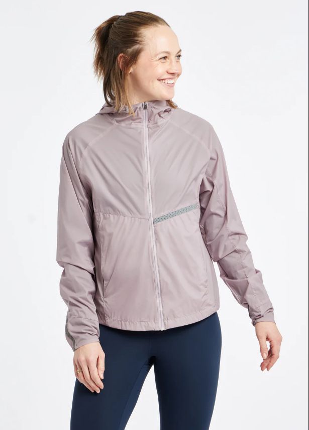 Women's Oiselle Reflective Vim Jacket. Purple.