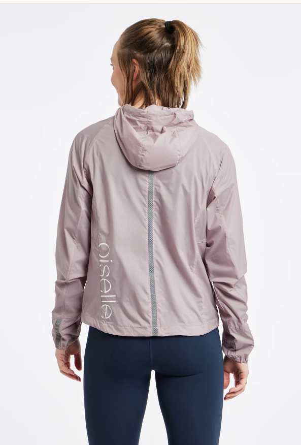 Women's Oiselle Reflective Vim Jacket. Purple.