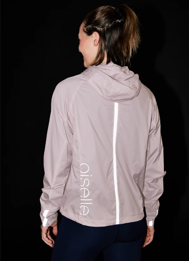 Women's Oiselle Reflective Vim Jacket. Purple.