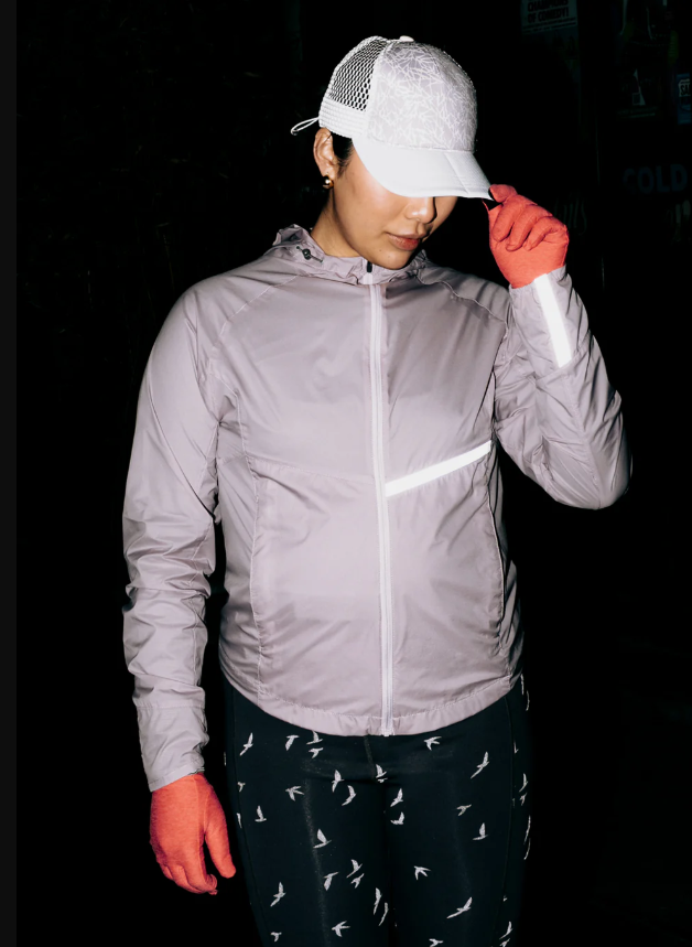 Women's Oiselle Reflective Vim Jacket. Purple.