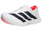 Women's Adidas Adizero Adios Pro 4. White upper. White midsole. Lateral view.