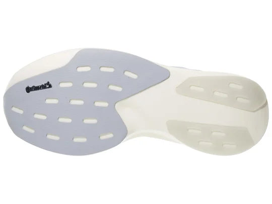 Women's Adidas Adizero SL. Light Blue upper. White midsole. Bottom view.