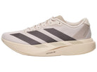 Women's Adidas Adizero Evo SL Woven. Light upper. Off white midsole. Lateral view.