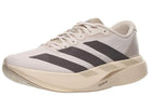 Women's Adidas Adizero Evo SL Woven. Light upper. Off white midsole. Lateral view.