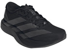 Women's Adidas Adizero Evo SL Woven. Black upper. Black midsole. Lateral view.