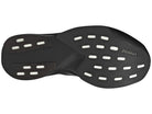 Women's Adidas Adizero Evo SL Woven. Black upper. Black midsole. Bottom view.