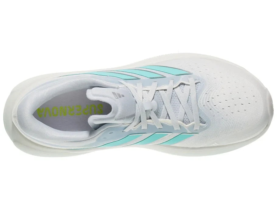 Adidas Supernova Rise 3 women's running shoe in Halo Blue/Flash Aqua/Pulse Lime - top view