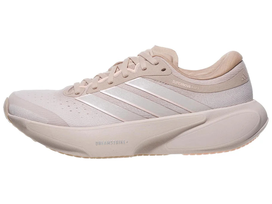 Adidas Supernova Rise 3 women's running shoe in Wonder Taupe/Putty Mauve/Clear Orange - lateral view