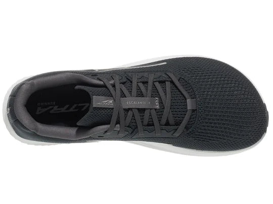 Women's Altra Escalante 4. Black upper. White midsole. Top view.