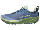 Women's Altra Experience Wild 3. Blue upper. Green midsole. Lateral view.