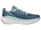 Women's Altra FWD Via 2. Blue upper. White midsole. Medial view.
