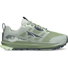 Women's Altra Lone Peak 9+. Green upper. Green midsole. Lateral view.