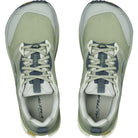 Women's Altra Lone Peak 9+. Green upper. Green midsole. Top view.