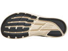 Women's Altra Torin 8. Black upper. White midsole. Bottom view.
