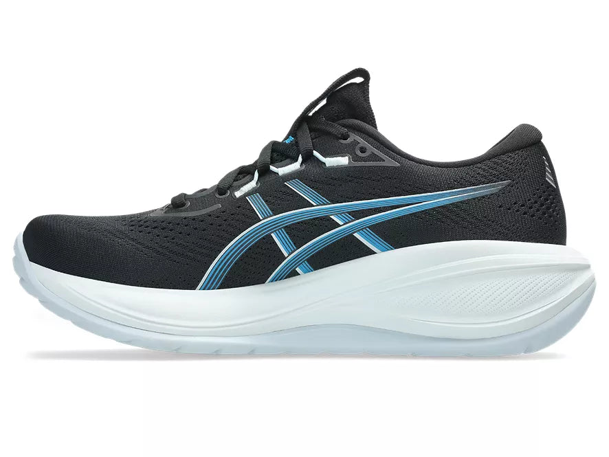 Women's Asics GEL-Cumulus 28 Black/Aegean Blue medial view