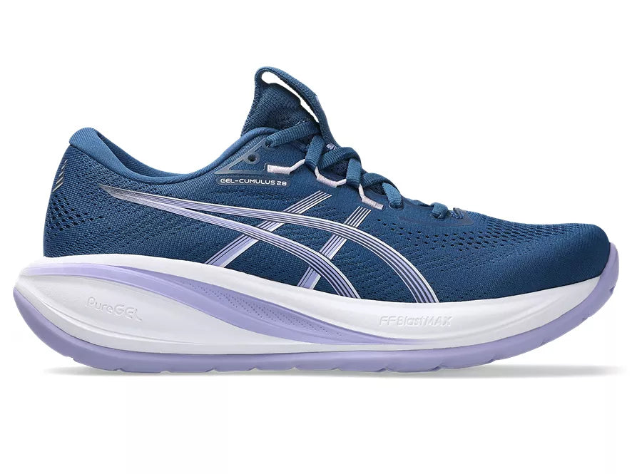 Women's Asics GEL-Cumulus 28 Twilight Blue/Bluebell lateral view