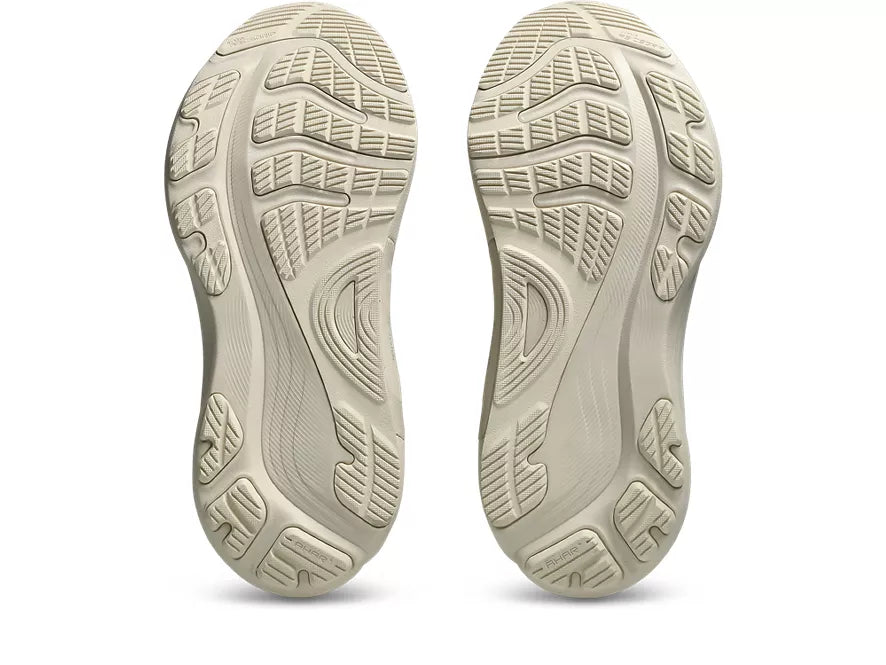 Women's Asics Gel Kayano 32. Beige upper. Beige midsole. Bottom view.