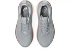 Women's Asics Gel-Kayano 33. Grey upper. Purple/White midsole. Top view.