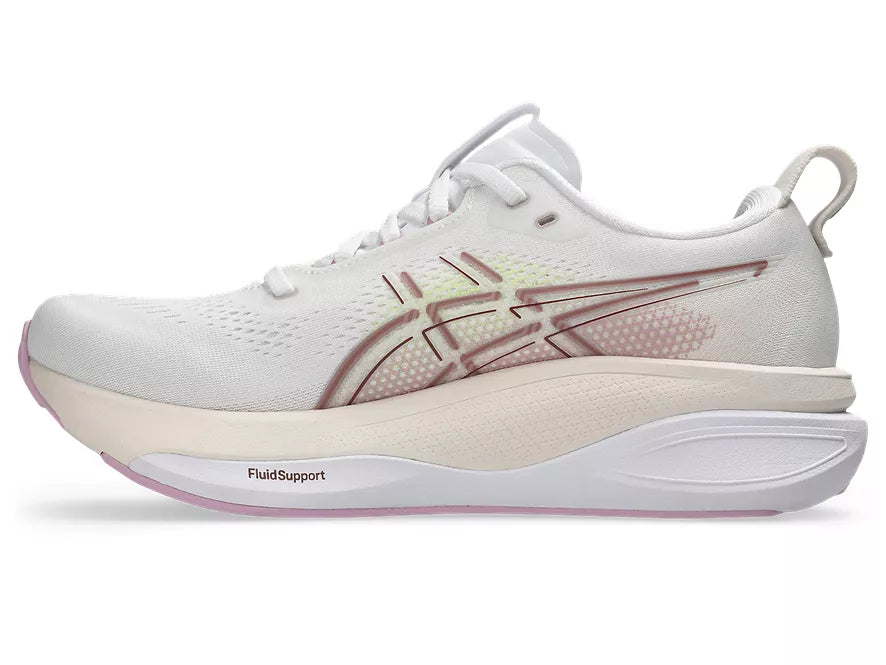 Women's Asics GEL-Kayano 33 White/Hazy Lilac medial view