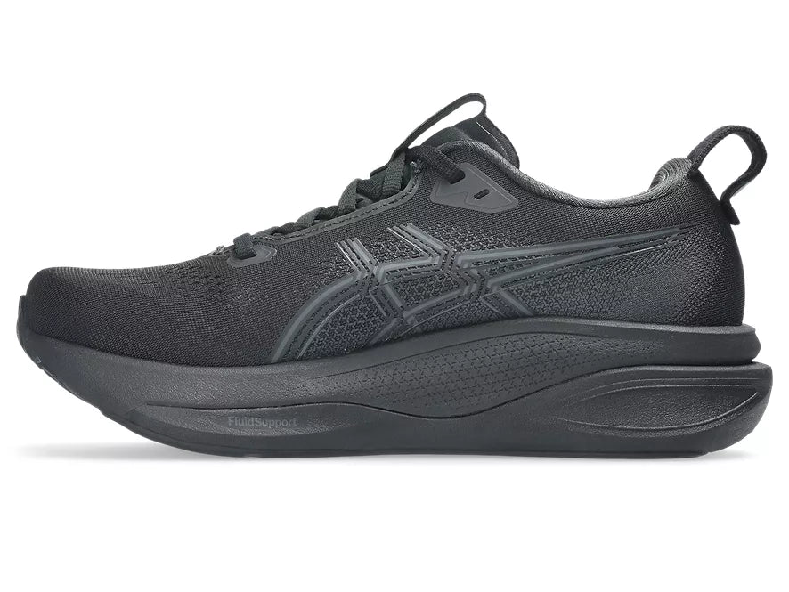 Women's Asics GEL-Kayano 33 Black/Black medial view