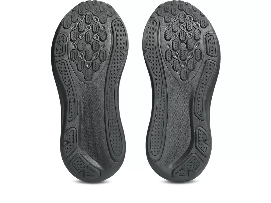 Women's Asics GEL-Kayano 33 Black/Black outsole view