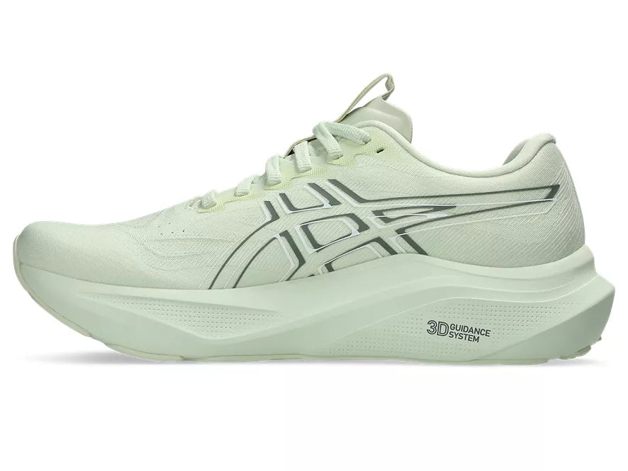 Women's Asics GT-2000 14. Light Green upper. Light Green midsole. Medial view.