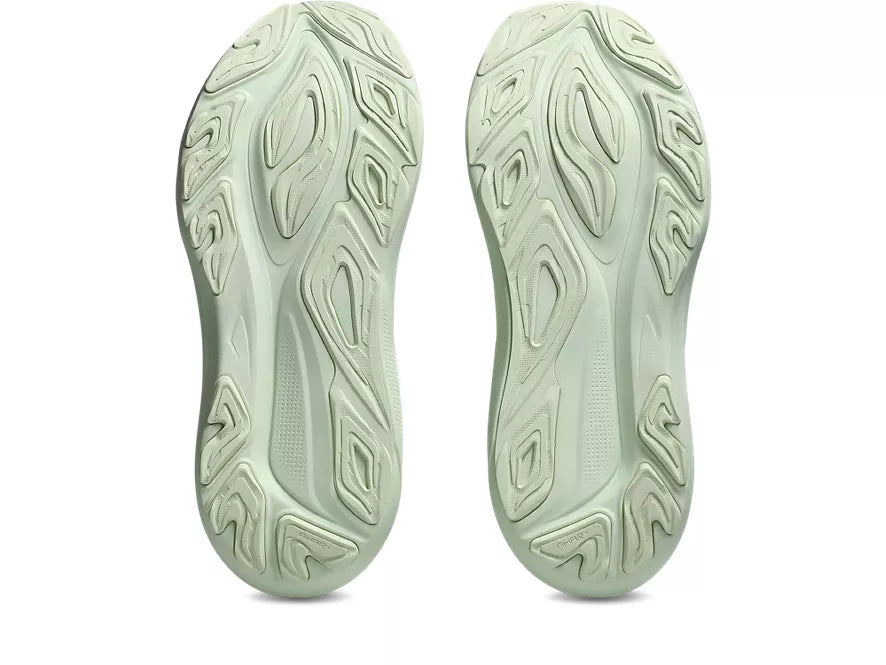 Women's Asics GT-2000 14. Light Green upper. Light Green midsole. Bottom view.