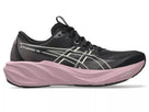 Women's Asics GT-2000 15. Black upper. Purple midsole. Lateral view.