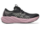Women's Asics GT-2000 15. Black upper. Purple midsole. Lateral view.