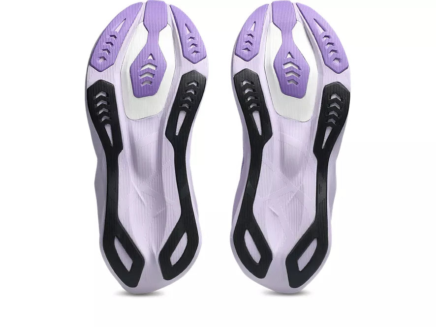Women's Asics Novablast 6 White/Murasaki outsole view