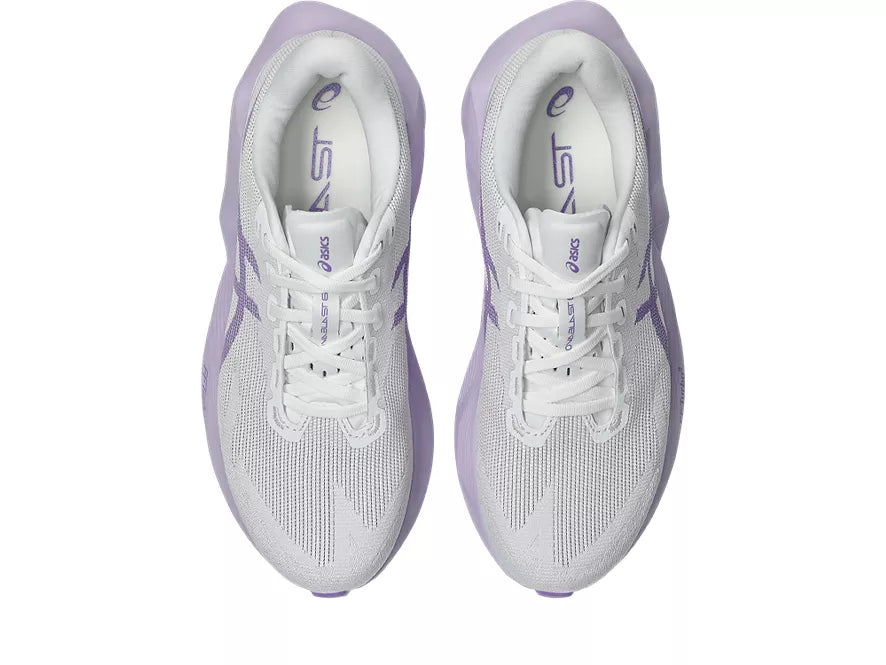 Women's Asics Novablast 6 White/Murasaki top view