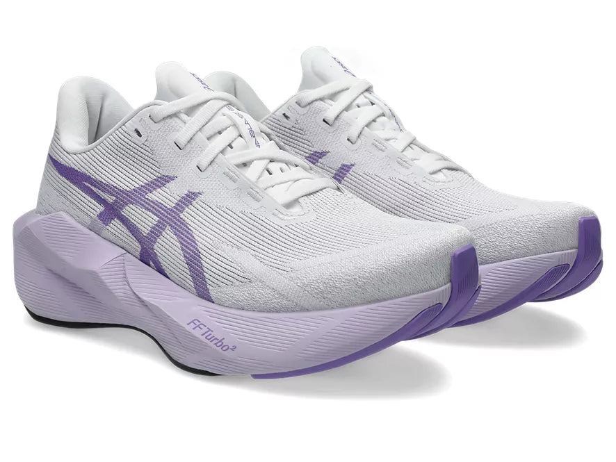 Women's Asics Novablast 6 White/Murasaki lateral view