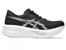 Women's Asics Sonicblast. Black upper. White midsole. Lateral view.