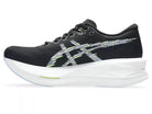 Women's Asics Sonicblast. Black upper. White midsole. Medial view.