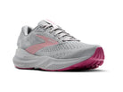 Women's Brooks Adrenaline GTS 24. Grey upper. Grey midsole. Lateral view.