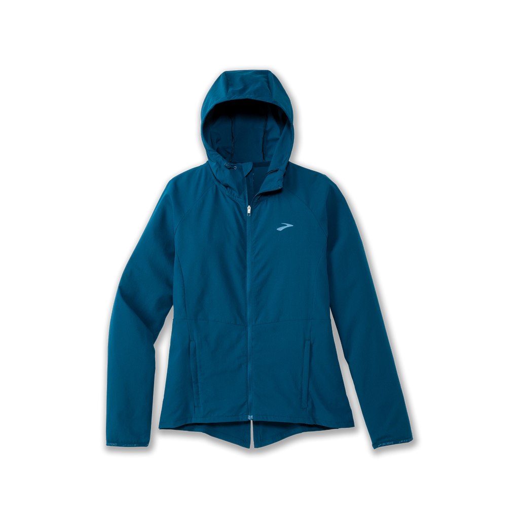 Women's Brooks Canopy Jacket. Blue. Front view.