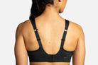 Women's Brooks Convertible Sports Bra in Black, back view