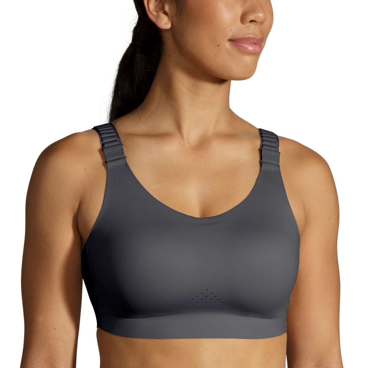 Women's Brooks Dare Scoopback 2.0. Dark Grey. Front view.