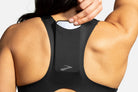 Women's Brooks Drive 3 Pocket Bra. Black. Rear view.
