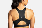 Women's Brooks Drive 3 Pocket Bra. Black. Rear view.
