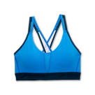 Women's Brooks Drive Plunge Run Bra 2.0. Blue. Front view.