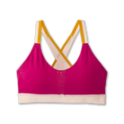 Women's Brooks Drive Plunge Run Bra 2.0 in Mauve/Sand/Sundial, front view